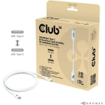 Club3D dokstatsioon CAC-1572 USB-C kuni USB-C 1.2m valge, 80Gbps, 240W, 4K540Hz, E-Marker, 30AWG