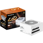 Gigabyte PSU GP-UD750GM PG5 ICE 750W, 100-240V, 50/60Hz, 80 PLUS Gold, 1 ventilaator, t&auml;ielikult modulaarne, valge