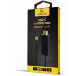 Gembird Video kaabli adapter A-CM-HDMIM-01 USB Type-C isane HDMI isase 2 m, 4K*2K 30Hz, must