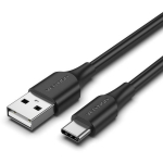 Vention USB 2.0 A Male kuni C Male 3A kaabel 2M must CTHBH, 2m, 3A, 0.48Gbit/s, PVC, Ni kattega