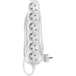 Emos Pikendus P0622, 2m, 6x2P+PE, valge, PVC, 3680W, H05VV-F3G 1,0mm2, laste kaitse