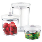 Caso | Vacuum Canister Set | 01260 | 3 canisters | White/Transparent