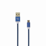 Sbox USB kaabel USB-10315BL, 1,5m, sinine, USB A M, microUSB M, metall&uuml;hendused, punutud kaabel, 480 Mbit/s