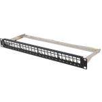 Lanberg Patch paneel 24 porti 1U 19 tolli, PPKS-0924-B, must, 24 pesa, maaga, M6 kruvid