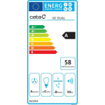 CATA &Otilde;hupuhasti GC DUAL A 45 XGWH, 45cm, A-klass, 820m&sup3;/h, puutetundlik juhtimine, LED, valge klaas