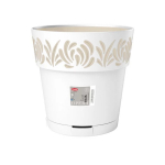 Lillepott koos kandikuga Gaia &Oslash;30x29cm valge 2188600 STEFANPLAST