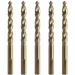Dewalt Puuri Tarvikud DT4944-QZ 10.5mm x 133mm HSS-Co Koobalti Sulam Metal Drill Bit 5 tk, 5% koobalt, 3 lame, 87mm t&ouml;&ouml; pikkus