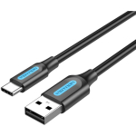 Vention KABEL USB-C KUNI USB2.0 1M MUST COKBF, 1m, USB A, USB C, 0.48Gbit/s, 3A, magnetiliselt kaitstud