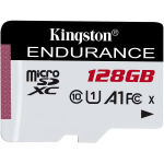 Kingston High Endurance microSDXC m&auml;lukaart, SDCE/128GB, 128 GB, 95 MB/s, 45 MB/s, A1, UHS-I, klass 10, IPX7, l&ouml;&ouml;gikindel