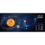 Gembird hiirepad MP-SOLARSYSTEM-XL-01, 350x900mm, must v&auml;rv, 0.3cm paksus, kummip&otilde;hi, kangas pind