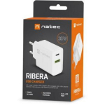 Natec Laadija RIBERA NUC-2061, 20W, 100-240V, 50/60Hz, 3A, 1xUSB-A, 1xUSB-C, kiire laadimine, universaalne