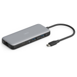 Digitus DA-70915 USB-C dokijaam, 8 porti, 2x HDMI, 1x RJ-45, Gigabit Ethernet
