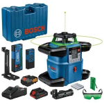Bosch p&ouml;&ouml;rlev lasernivoo GRL 650 CHVG Professional 0601061H00, 1-70m, 1.5mm/m, roheline, IP68, Bluetooth