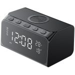 Havit W3041 6-in-1 juhtmevaba laadija, 15W, 2xUSB, 1xUSB-C, LED-ekraan, &auml;ratuskell, termomeeter, must