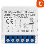 Avatto LZWSM16-W2 l&uuml;litusmoodul, 2 kanalit, ZigBee 3.0, ilma nulljuhtmeta, 100m, AC 200-240V, 2x10-100W, IP20, TUYA