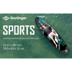 SKATINGER Grey Sports t&auml;ispuhutav SUP-laud, 3500mm, 890mm, 170kg, 1 aer, seljakott, remondiplaaster
