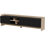 Cama Meble teleri kapp PORTO 473500, 1900x380x500mm, tamm/must, 3 ust, 1 riiul, PUSH TO OPEN, MDF, puitlaastplaat