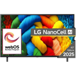 LG teler 43NANO80A3B 43" 4K Ultra HD, 3840 x 2160, DVB-C, DVB-S, DVB-S2, DVB-T2, Wi-Fi, Ethernet LAN, Bluetooth 5.1, Smart TV