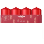 Bolsius K&uuml;&uuml;nlad 37566841 &Oslash;60x40mm, 4 tk, punased, vegan taimevaha