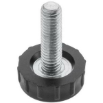 Gtv Reguleeritav kruvi M6 kummist 1475436, 27mm, 19mm, must, reguleeritav jalg
