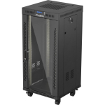 Lanberg Rack kapp 19" vabalt seisv 24U/600x600, FF01-6624-12BL, RAL 9004, termostaat, 2 jahutusventilaatorit