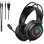 Onikuma m&auml;ngu austiņas X92 Black, 20 &Omega;, 50 mm, 113 dB, 2.2 m, multidirektsionaalne mikrofon, 360&deg; p&ouml;&ouml;ramine, RGB valgustus