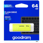 Goodram Pendrive UME2 0640Y0R11, 64GB, USB 2.0, 20MB/s, 5MB/s, kollane, perforatsioon