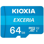 Kioxia microSD m&auml;lukaart 64GB LMEX1L064GG2, 100 MB/s, U1, SDXC, SD adapter