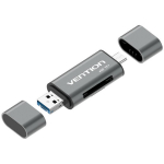 Vention m&auml;lukaardilugeja CCHH0, 5000 Mbit/s, 2 pesa, USB Type-A/Type-C/Micro-USB, hall