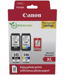 Canon Tindi PG-545XL/CL-546XL Foto V&auml;&auml;rtus 8286B011, 15ml must, 13ml v&auml;rviline, 50 lehte l&auml;ikivat fotopaberit