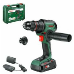 Bosch AdvancedDrill 18V-80 06039E2001, 18V, 2.5Ah, 78Nm, 0-1950 p/min, 13mm padrun, harjadeta mootor, QuickSnap, LED, laadija