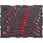 Milwaukee 4932501873 Kahepoolne nihutatud mutriv&otilde;tmete komplekt, 12 tk, PACKOUT vahtsisu, 75&deg;, kroomitud
