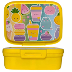 Pārtikas uzglabā&scaron;anas trauks taisnstūrveida ar sadalītāju 1,8L Snap Box dzeltens/kawaii