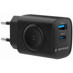 Gembird Laadija TA-UC-PDQCW20-01-BK 20 W, 2 porti, 100-240 V, 1 Type-C, 1 Type-A, Kiire laadimine, &Uuml;lepinge kaitse