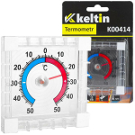 Keltin v&auml;listermomeeter K00414 -50&deg;C kuni +50&deg;C, 75 &times; 75 mm, l&auml;bipaistev korpus, isekleepuv paigaldustape