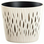 Prosperplast Lillepott Sandy Round 7265520, 110mm, 130mm, &uuml;mmargune, kreemjas v&auml;rv, plastmass, UV-kindel