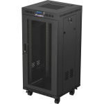 Lanberg Rack kapp 19" vabalt seisv 24U/600x600, FF01-6624-23BL, must, 2 jahutusventilaatorit, termostaat