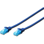 Digitus patch kaabel U/UTP kat.5e PVC DK-1512-005/B, 0.5m, sinine, RJ45 Male, RJ45 Male