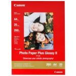 Canon PP-201 Glossy II Photo Paper Plus A4 2311B019, 0,27mm, 260g/m&sup2;, A4, 20 lehte