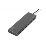Digitus USB keskpunkt DA-70241-1, 7xUSB A, 1xUSB toide, 5V, 3.5A, alumiinium, kuni 5 Gb/s