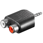 Goobay RCA adapter, 11604, 3,5 mm isane 2 RCA emane, 0,004 kg, must