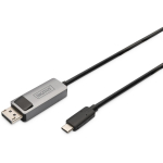 Digitus videoadapter DB-300334-020-S, 2m, 8K30Hz, 4K144Hz, HBR3, MST, USB-C kuni DP, must