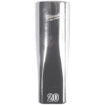 Milwaukee 4932498841, 1/2" 12-tahuline pikem mutter, 20 mm, sisemine ruut, kroomitud