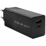 Qoltec 52382 GaN POWER PRO laadija, 1xUSB Type-C, 1xUSB A, 100W, 5-20V, 1.5-5A, PD, must