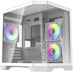 Darkflash FT350 White, Mini Tower korpus, 5x aRGB ventilaatorid, 0.5mm SPCC, 7 ventilaatorit, 240mm vesijahutus, M-ATX/ITX