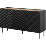 Cama Meble ONDA kummut 301421, 150x85x45cm, 3 ust, 2 sahtlit, 2 riiulit, MDF, must, matt