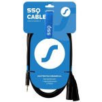 Sound Station Quality SS-1817, Jack Stereo 3,5 mm kuni 2x XLR kaabel, 1 m, 2x0,23 mm&sup2;, vask, must