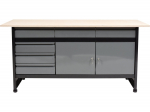Darba galds 1700x600mm, 58456, VOREL, izturīga konstrukcija, 6 atvilktnes, slēdzama durvju sistēma