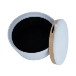 Tumba / galds HIRO D56xH42,5cm, balts, ar uzglabā&scaron;anas kasti un paplāti 88564