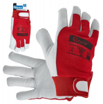 Geko t&ouml;&ouml;kindad, G73516, 9, punane ja valge, isoleeritud, Velcro, kitsenahk, CE, EN-388